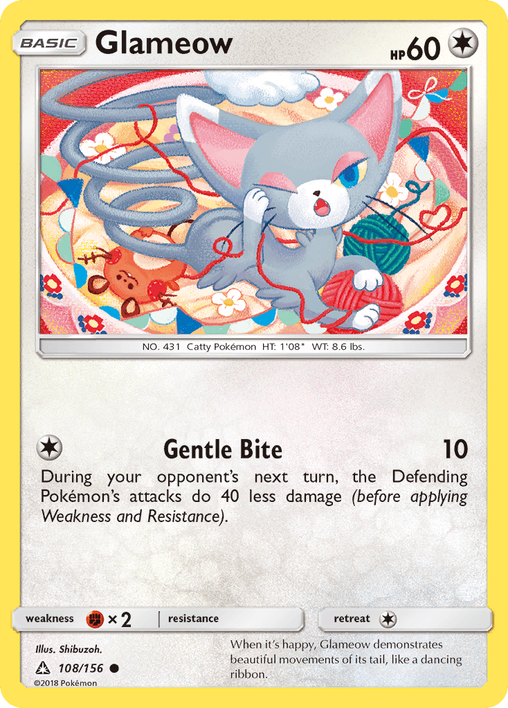 Glameow (108/156) [Sun & Moon: Ultra Prism] Pokemon Single Pokémon  | Multizone: Comics And Games