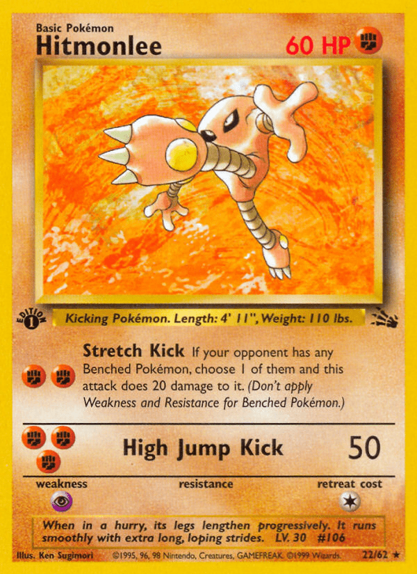 Hitmonlee (22/62) [Fossil 1st Edition] Pokemon Single Pokémon  | Multizone: Comics And Games