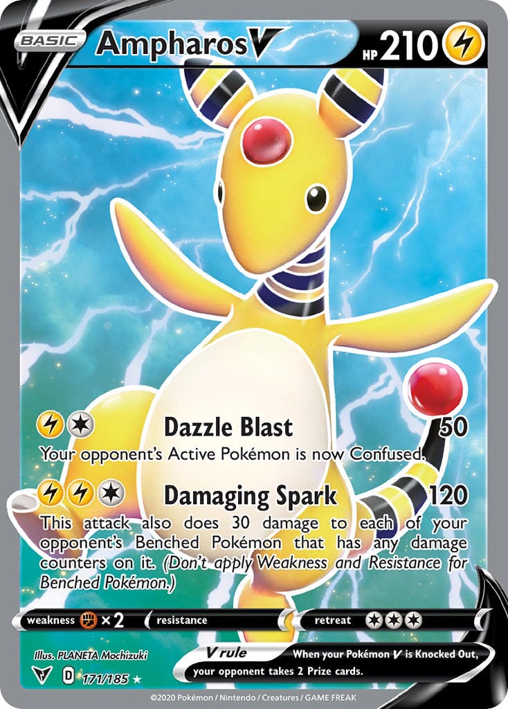 Ampharos V (171/185) [Sword & Shield: Vivid Voltage] Pokemon Single Pokémon  | Multizone: Comics And Games