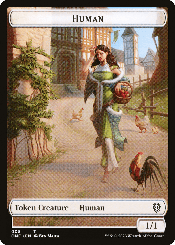 Human // Spirit Double-Sided Token [Phyrexia: All Will Be One Commander Tokens] MTG Single Magic: The Gathering  | Multizone: Comics And Games