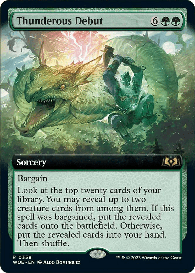 Thunderous Debut (Extended Art) [Wilds of Eldraine] MTG Single Magic: The Gathering  | Multizone: Comics And Games