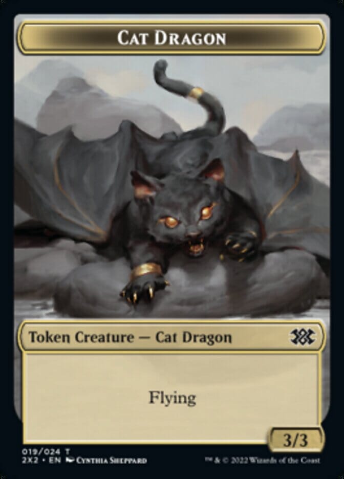 Cat Dragon // Vampire Double-sided Token [Double Masters 2022 Tokens] MTG Single Magic: The Gathering  | Multizone: Comics And Games