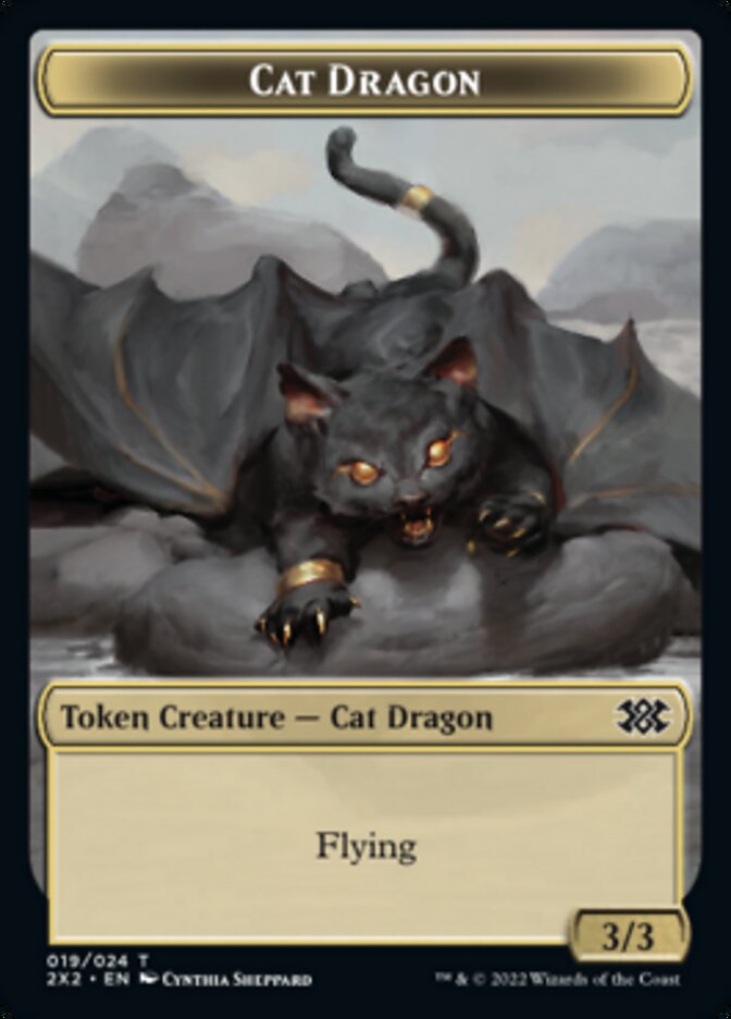 Cat Dragon // Treasure Double-sided Token [Double Masters 2022 Tokens] | Multizone: Comics And Games