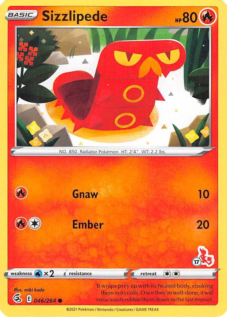 Sizzlipede (046/264) (Cinderace Stamp #17) [Battle Academy 2022] Pokemon Single Pokémon  | Multizone: Comics And Games
