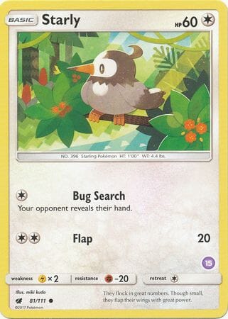Starly (81/111) (Deck Exclusive #15) [Sun & Moon: Trainer Kit - Alolan Sandslash] Pokemon Single Pokémon  | Multizone: Comics And Games