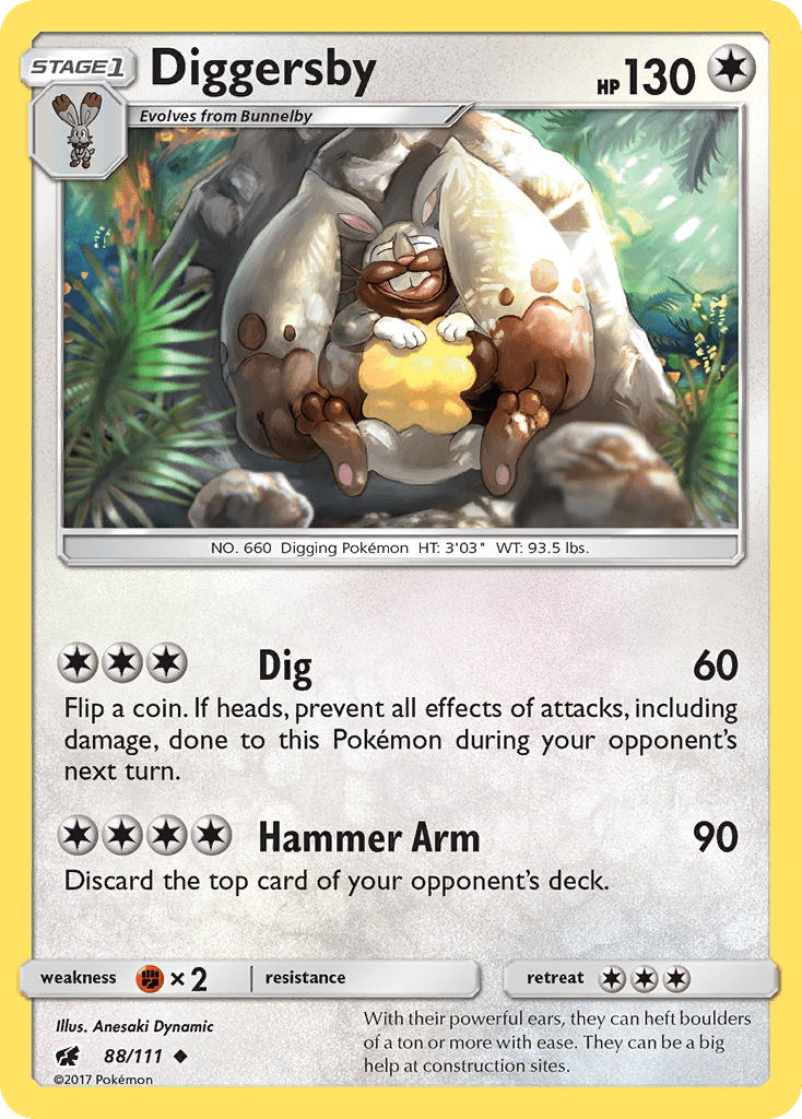 Diggersby (88/111) [Sun & Moon: Crimson Invasion] Pokemon Single Pokémon  | Multizone: Comics And Games