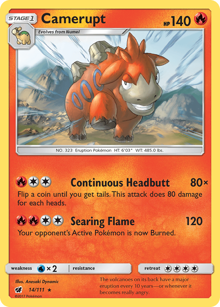 Camerupt (14/111) [Sun & Moon: Crimson Invasion] Pokemon Single Pokémon  | Multizone: Comics And Games