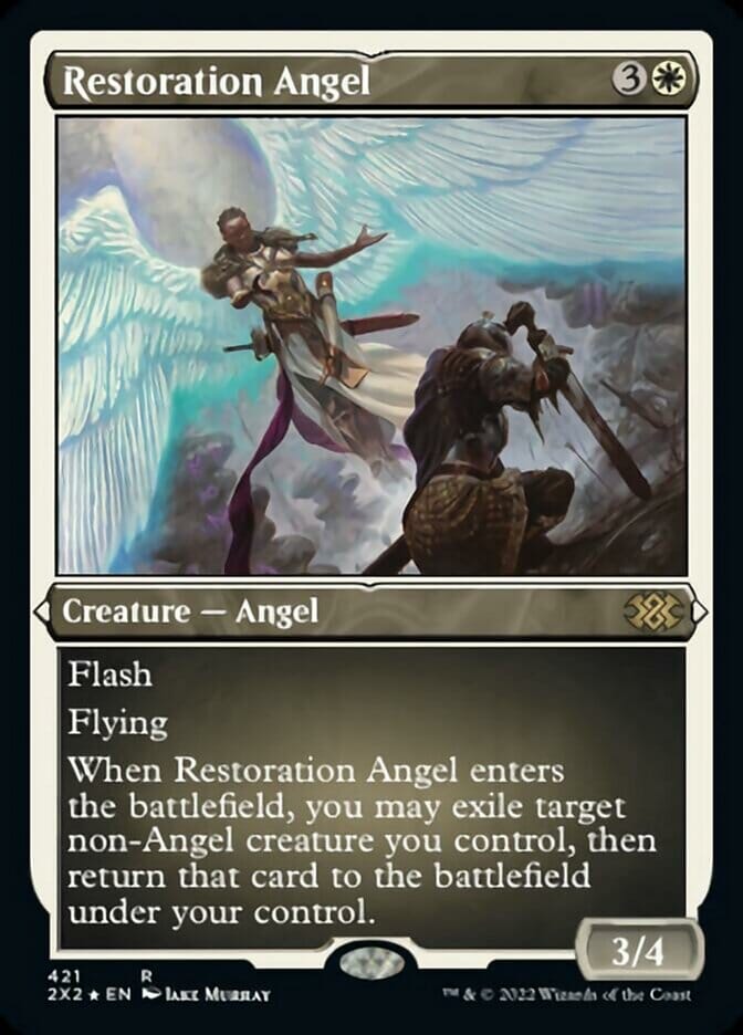 Restoration Angel (Foil Etched) [Double Masters 2022] MTG Single Magic: The Gathering  | Multizone: Comics And Games