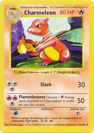 Charmeleon (24/102) [Base Set Shadowless Unlimited] Pokemon Single Pokémon  | Multizone: Comics And Games