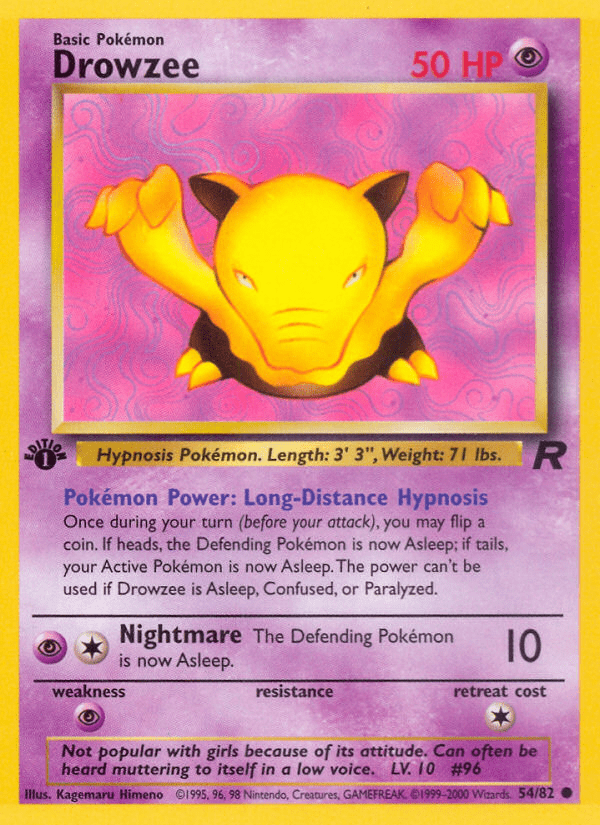 Drowzee (54/82) [Team Rocket 1st Edition] Pokemon Single Pokémon  | Multizone: Comics And Games