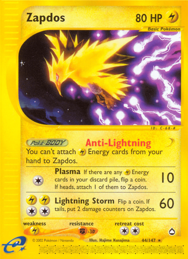 Zapdos (44/147) [Aquapolis] Pokemon Single Pokémon  | Multizone: Comics And Games