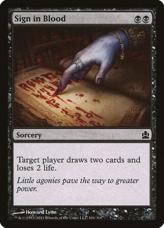 Sign in Blood [Commander 2011] MTG Single Magic: The Gathering  | Multizone: Comics And Games