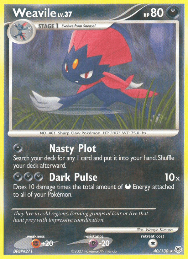 Weavile (40/130) [Diamond & Pearl: Base Set] Pokemon Single Pokémon  | Multizone: Comics And Games