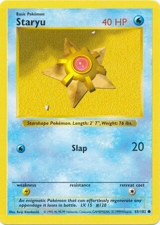 Staryu (65/102) [Base Set Shadowless Unlimited] Pokemon Single Pokémon  | Multizone: Comics And Games