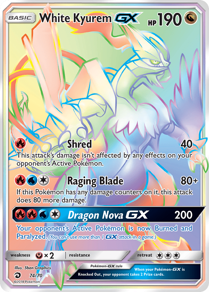 White Kyurem GX (74/70) [Sun & Moon: Dragon Majesty] Pokemon Single Pokémon  | Multizone: Comics And Games