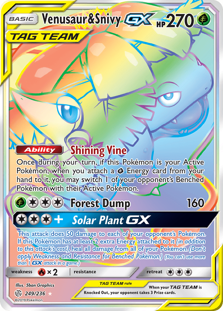 Venusaur & Snivy GX (249/236) [Sun & Moon: Cosmic Eclipse] Pokemon Single Pokémon  | Multizone: Comics And Games