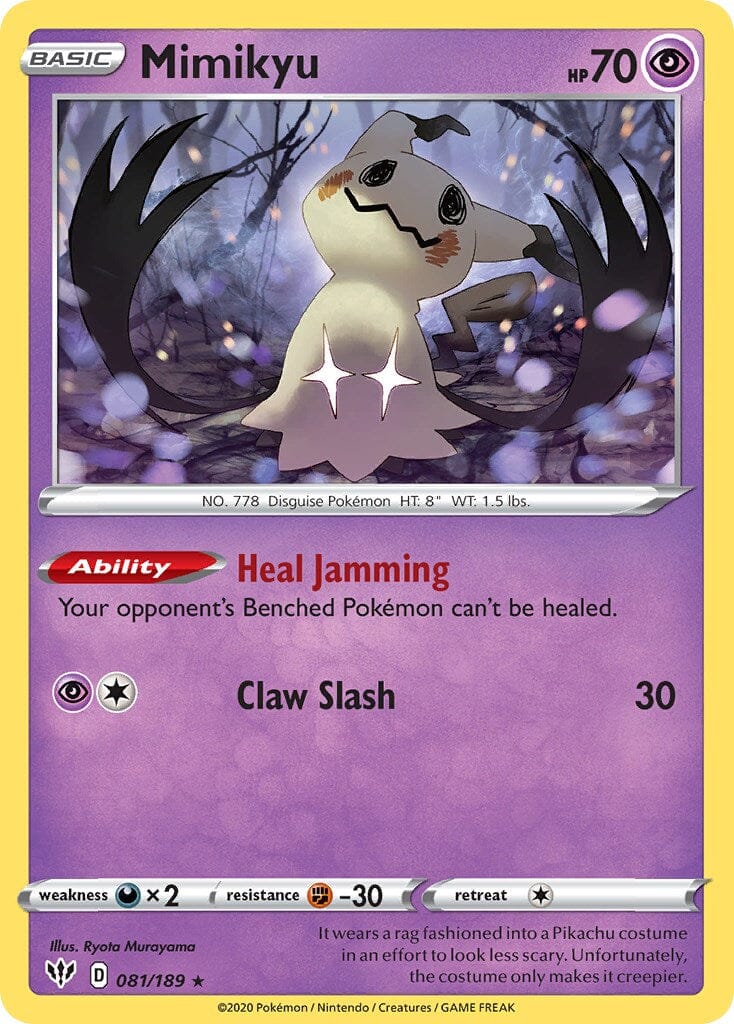 Mimikyu (081/189) (Cosmos Holo) [Sword & Shield: Darkness Ablaze] Pokemon Single Pokémon  | Multizone: Comics And Games
