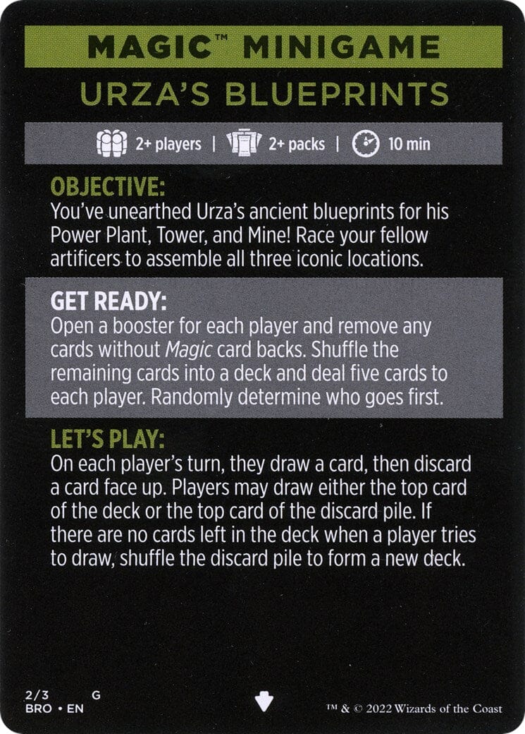 Urza's Blueprints (Magic Minigame) [The Brothers' War Minigame] MTG Single Magic: The Gathering  | Multizone: Comics And Games