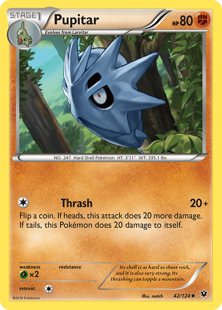 Pupitar (42/124) [XY: Fates Collide] Pokemon Single Pokémon  | Multizone: Comics And Games