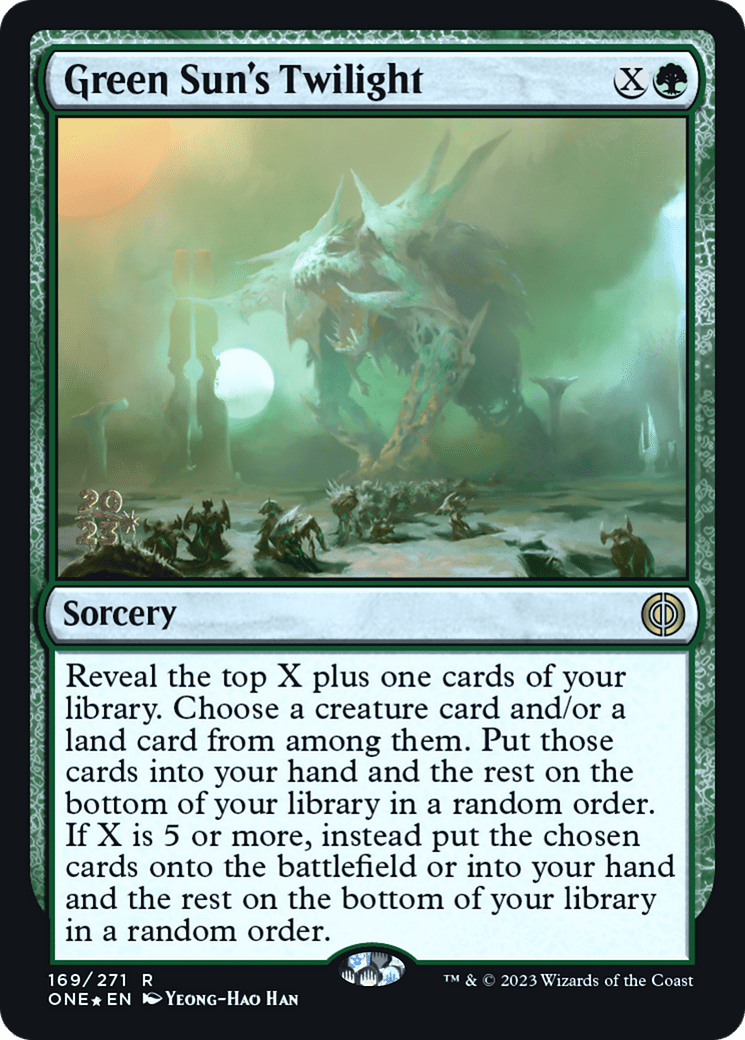 Green Sun's Twilight [Phyrexia: All Will Be One Prerelease Promos] MTG Single Magic: The Gathering  | Multizone: Comics And Games