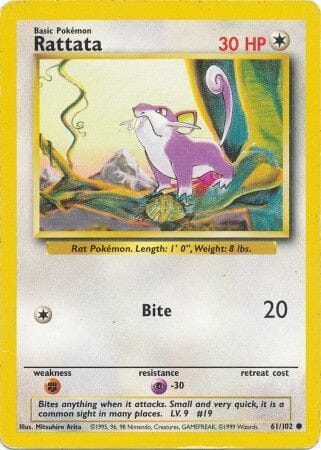 Rattata (61/102) [Base Set Unlimited] Pokemon Single Pokémon  | Multizone: Comics And Games