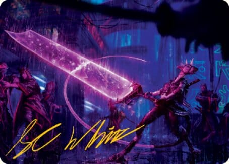 Enormous Energy Blade Art Card (Gold-Stamped Signature) [Kamigawa: Neon Dynasty Art Series] MTG Single Magic: The Gathering  | Multizone: Comics And Games