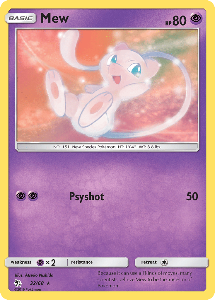 Mew (32/68) [Sun & Moon: Hidden Fates] Pokemon Single Pokémon  | Multizone: Comics And Games