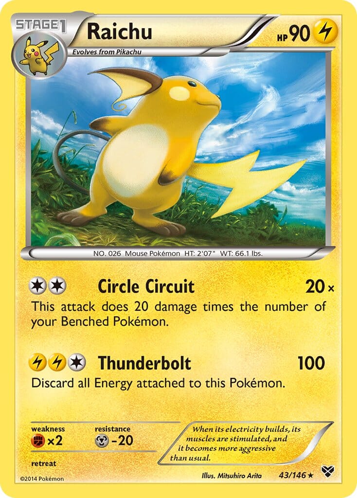 Raichu (43/146) (Battle Arena Deck Exclusive) (Theme Deck Exclusive) [XY: Base Set] Pokemon Single Pokémon  | Multizone: Comics And Games