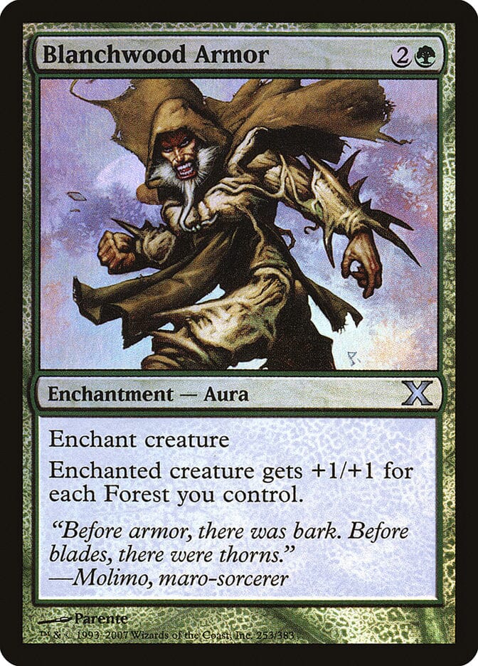 Blanchwood Armor (Premium Foil) [Tenth Edition] MTG Single Magic: The Gathering  | Multizone: Comics And Games