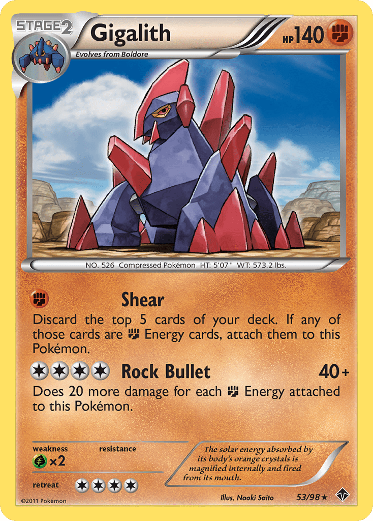 Gigalith (53/98) [Black & White: Emerging Powers] Pokemon Single Pokémon  | Multizone: Comics And Games