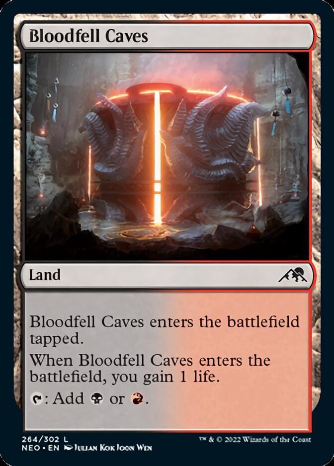 Bloodfell Caves [Kamigawa: Neon Dynasty] MTG Single Magic: The Gathering  | Multizone: Comics And Games