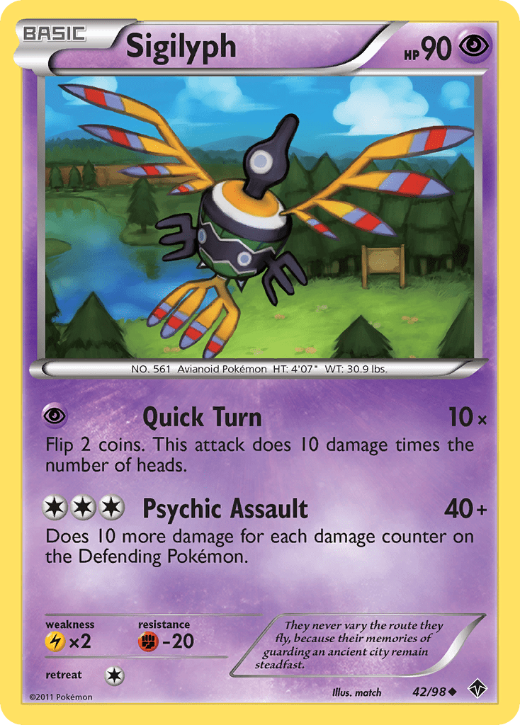 Sigilyph (42/98) [Black & White: Emerging Powers] Pokemon Single Pokémon  | Multizone: Comics And Games
