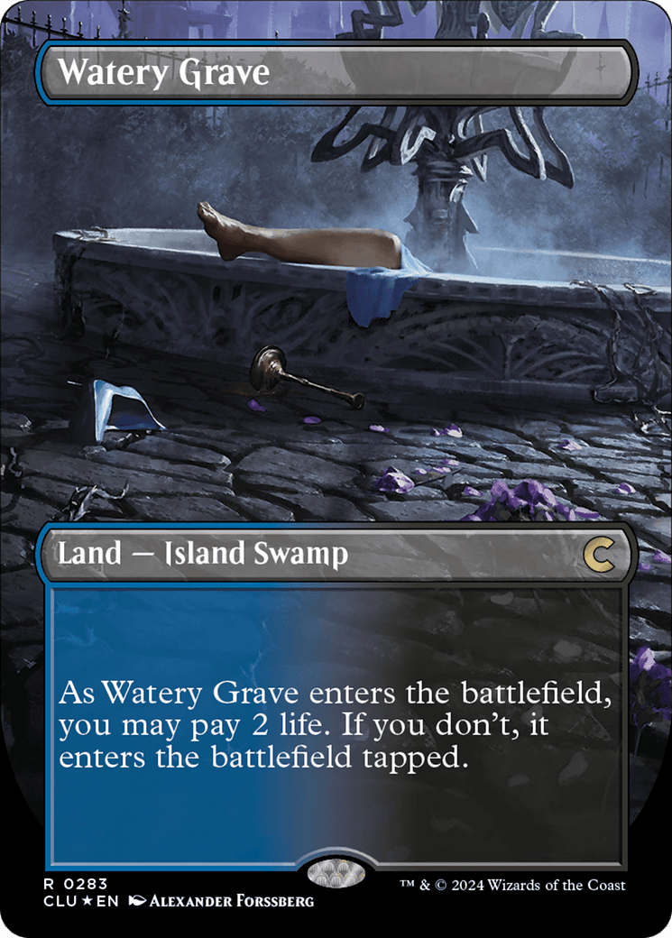Watery Grave (Borderless) [Ravnica: Clue Edition] MTG Single Magic: The Gathering  | Multizone: Comics And Games