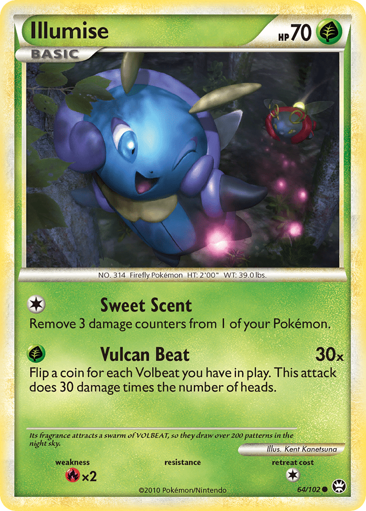 Illumise (64/102) [HeartGold & SoulSilver: Triumphant] Pokemon Single Pokémon  | Multizone: Comics And Games