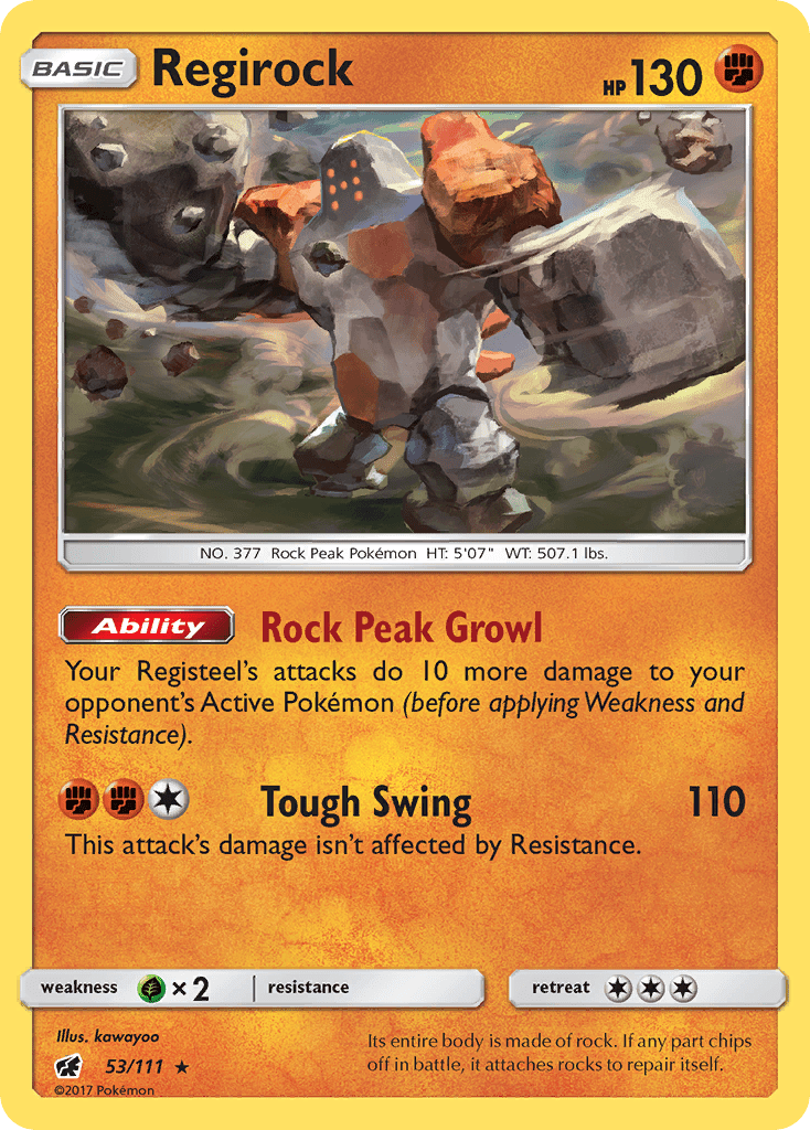 Regirock (53/111) [Sun & Moon: Crimson Invasion] Pokemon Single Pokémon  | Multizone: Comics And Games