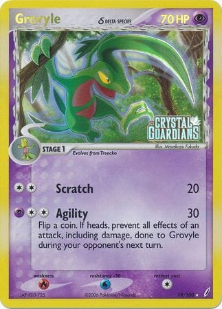 Grovyle (19/100) (Delta Species) (Stamped) [EX: Crystal Guardians] Pokemon Single Pokémon  | Multizone: Comics And Games