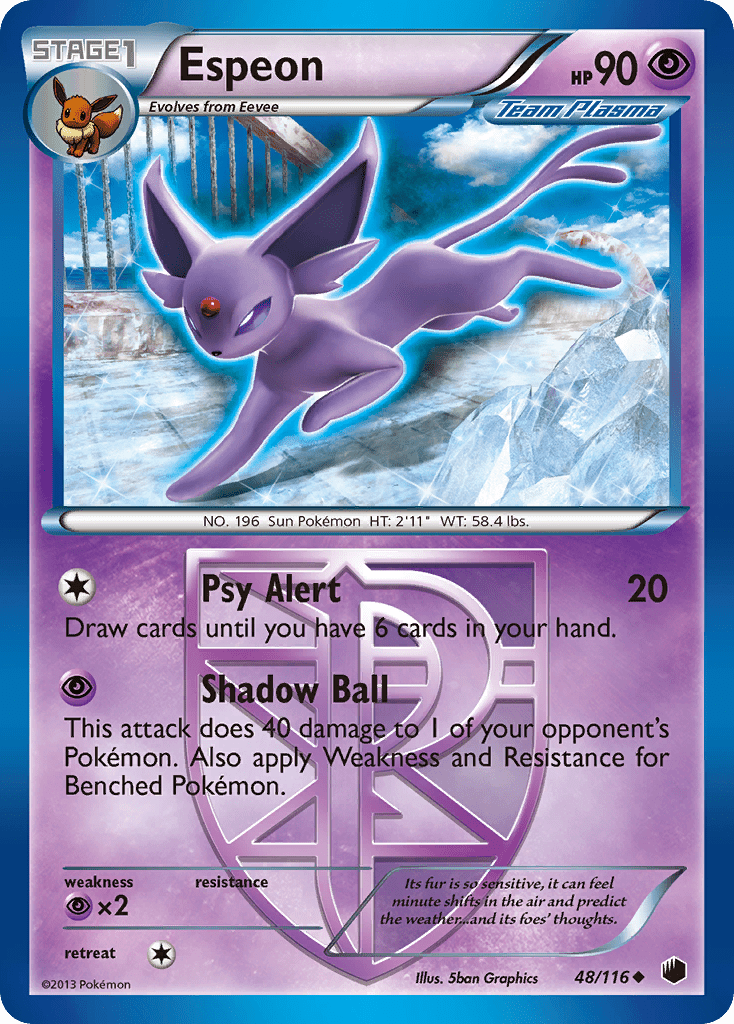 Espeon (48/116) [Black & White: Plasma Freeze] Pokemon Single Pokémon  | Multizone: Comics And Games