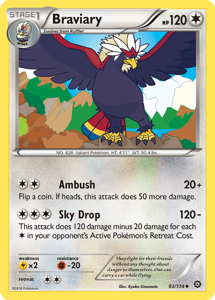 Braviary (93/114) [XY: Steam Siege] Pokemon Single Pokémon  | Multizone: Comics And Games