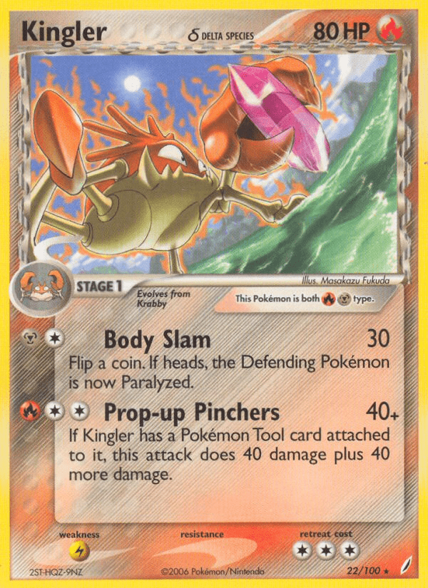 Kingler (22/100) (Delta Species) [EX: Crystal Guardians] Pokemon Single Pokémon  | Multizone: Comics And Games