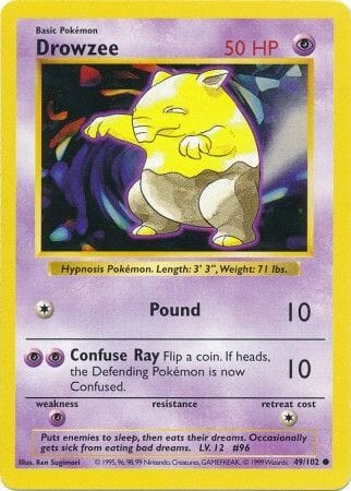 Drowzee (49/102) [Base Set Shadowless Unlimited] Pokemon Single Pokémon  | Multizone: Comics And Games