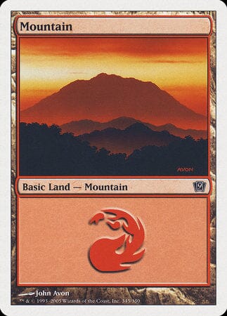 Mountain (345) [Ninth Edition] MTG Single Magic: The Gathering  | Multizone: Comics And Games