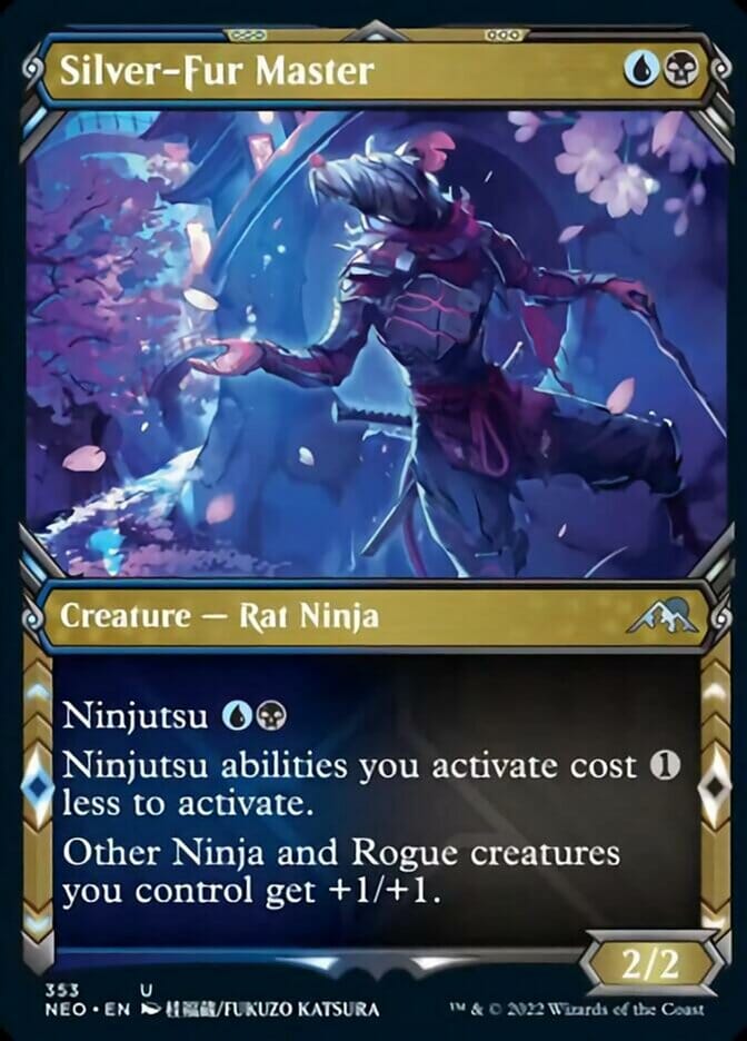 Silver-Fur Master (Showcase Ninja) [Kamigawa: Neon Dynasty] MTG Single Magic: The Gathering  | Multizone: Comics And Games