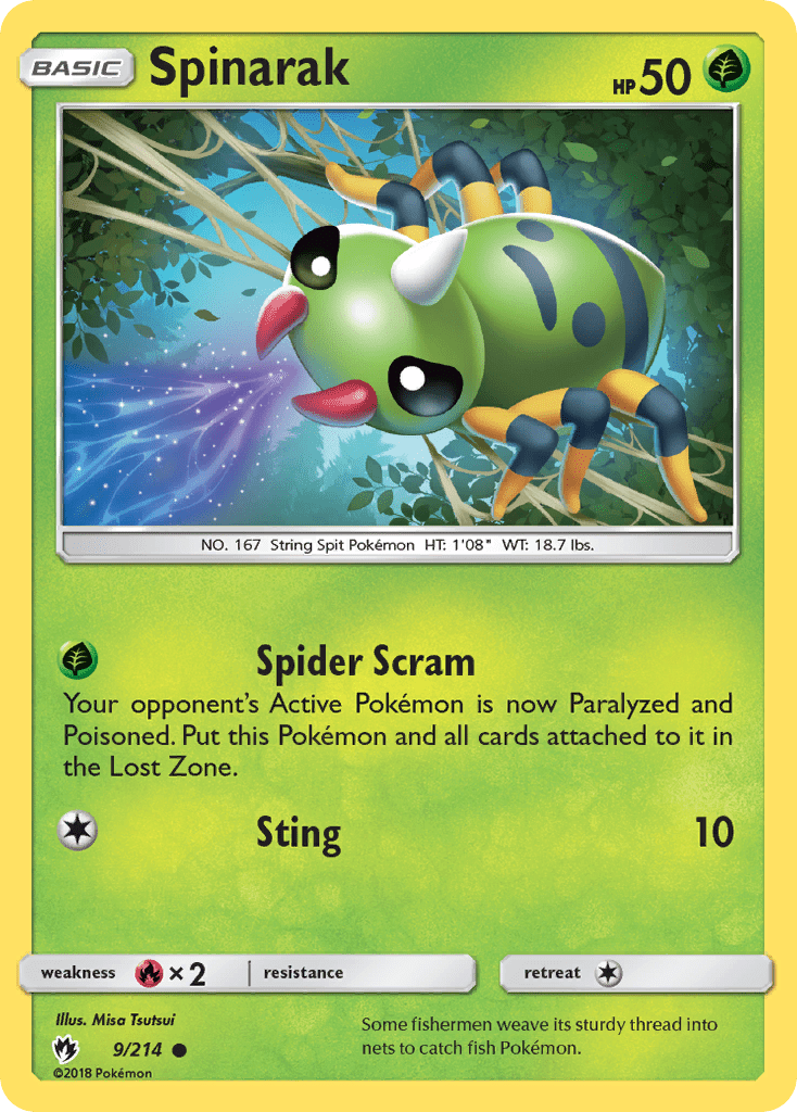 Spinarak (9/214) [Sun & Moon: Lost Thunder] Pokemon Single Pokémon  | Multizone: Comics And Games