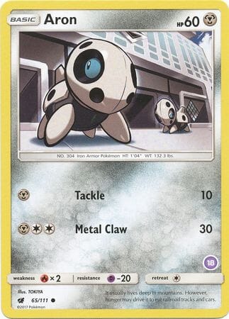 Aron (65/111) (Deck Exclusive #18) [Sun & Moon: Trainer Kit - Alolan Sandslash] Pokemon Single Pokémon  | Multizone: Comics And Games