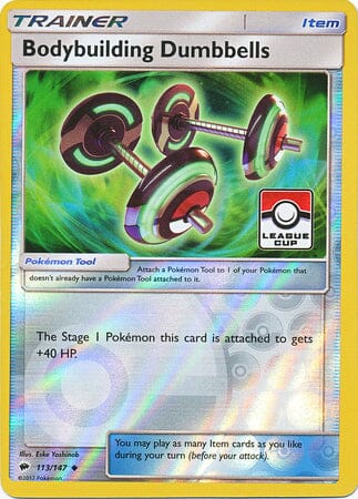 Bodybuilding Dumbbells (113/147) (League Promo) [Sun & Moon: Burning Shadows] Pokemon Single Pokémon  | Multizone: Comics And Games