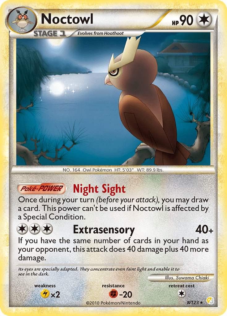 Noctowl (8/123) [HeartGold & SoulSilver: Base Set] Pokemon Single Pokémon  | Multizone: Comics And Games