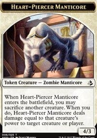 Heart-Piercer Manticore // Warrior Token [Amonkhet Tokens] MTG Single Magic: The Gathering  | Multizone: Comics And Games
