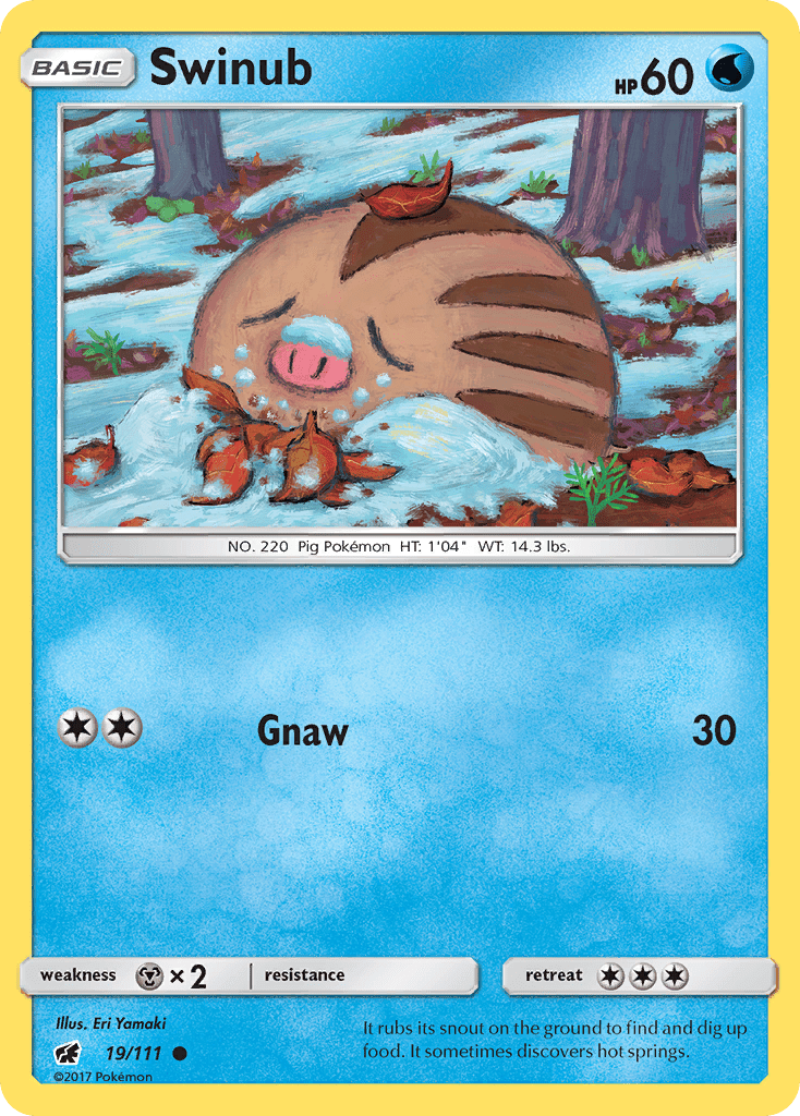Swinub (19/111) [Sun & Moon: Crimson Invasion] Pokemon Single Pokémon  | Multizone: Comics And Games