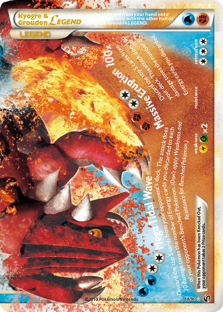 Kyogre & Groudon LEGEND (88/90) [HeartGold & SoulSilver: Undaunted] Pokemon Single Pokémon  | Multizone: Comics And Games
