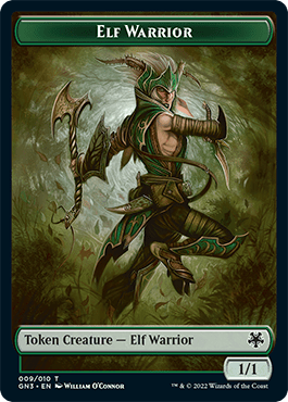 Dragon // Elf Warrior Double-Sided Token [Game Night: Free-for-All Tokens] MTG Single Magic: The Gathering  | Multizone: Comics And Games